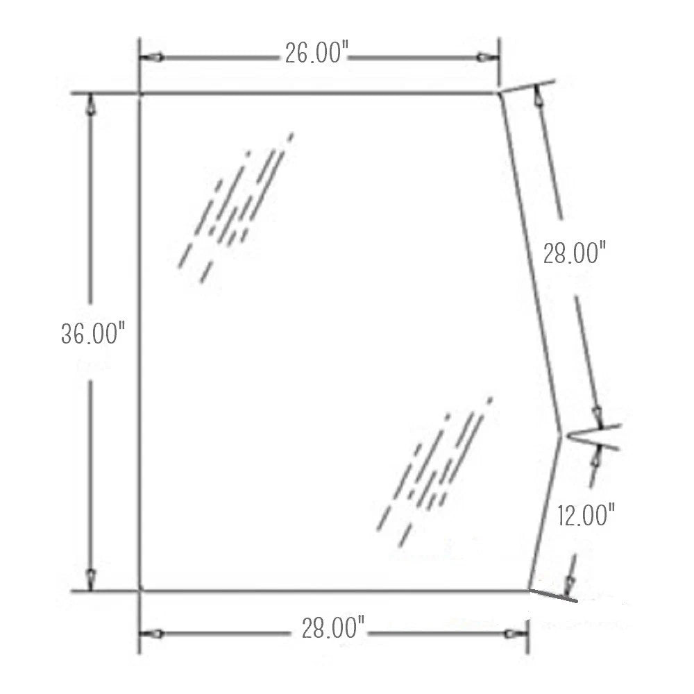 Left Hand Upper Door Glass for 445 445C 455 455D 555 555C 555D 655 655C 655D