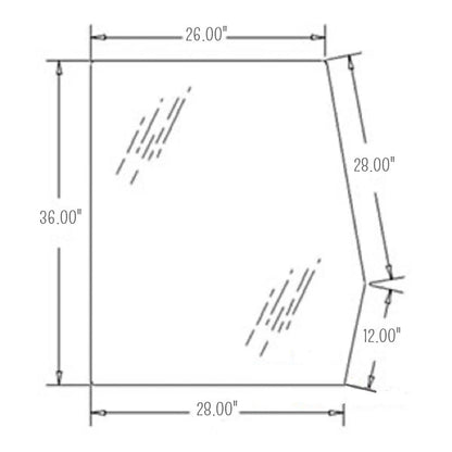 Left Hand Upper Door Glass for 445 445C 455 455D 555 555C 555D 655 655C 655D
