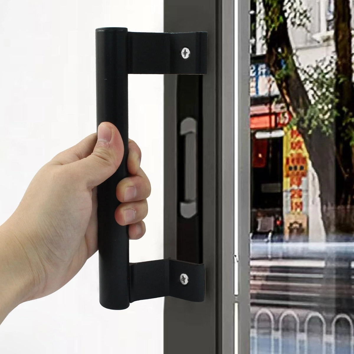2X Sliding Door Handle for - 8 Inch Aluminum Alloy Black