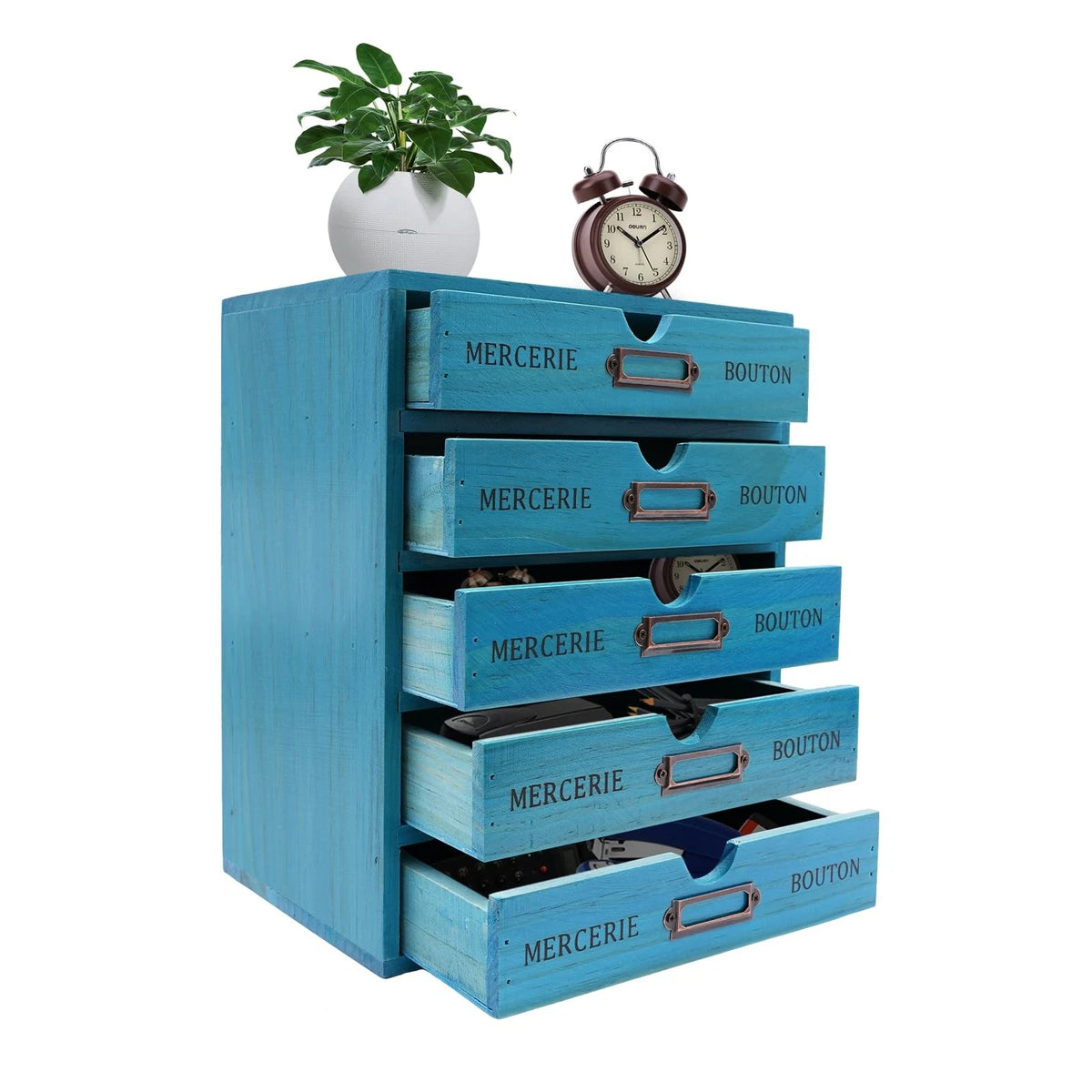 5-Tier Drawer Cabinet Organizer for Office Desktop (Vintage)