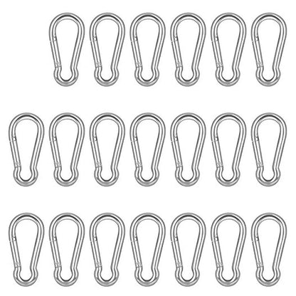 20Pcs Stainless Steel Carabiner Clip Spring Snap Hooks 1.57inch