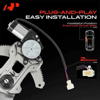 Front Left Power Window Regulator w/Motor for Subaru Impreza (2002–2007) 61222FE030, 61222FE031, 751-347