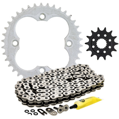 Sprocket Chain Set 14/38 Tooth 520 O-Ring for Honda Sportrax 450 (2004–2009) MK1004475, 519-KCS0947K-K001
