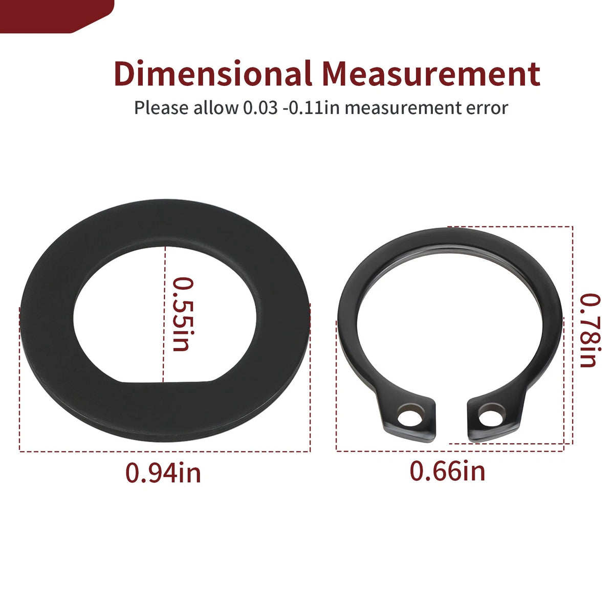Idler Gear Circlip & Washer Set for Yamaha Banshee 350 (1987–2006) 99009-15400-00, 90214-15020-00
