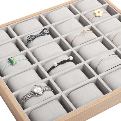 24 Slot Wooden Watch Box Display Case Organizer for Jewelry Storage