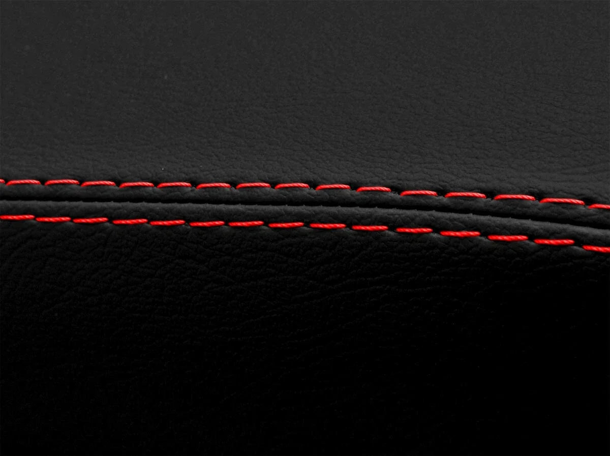 Leather Console Lid Armrest Cover for Ford F150 Raptor (2015–2020) Red Stitch