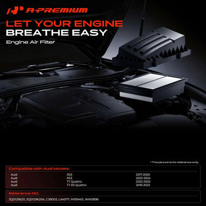 Engine Air Filter for Audi TT Quattro RS3 (2017–2024) - 3Q0129620, 3Q0129620A, WA10896