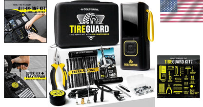 150 PSI Cordless Tire Inflator & Repair Kit for Cars (2010–2023)