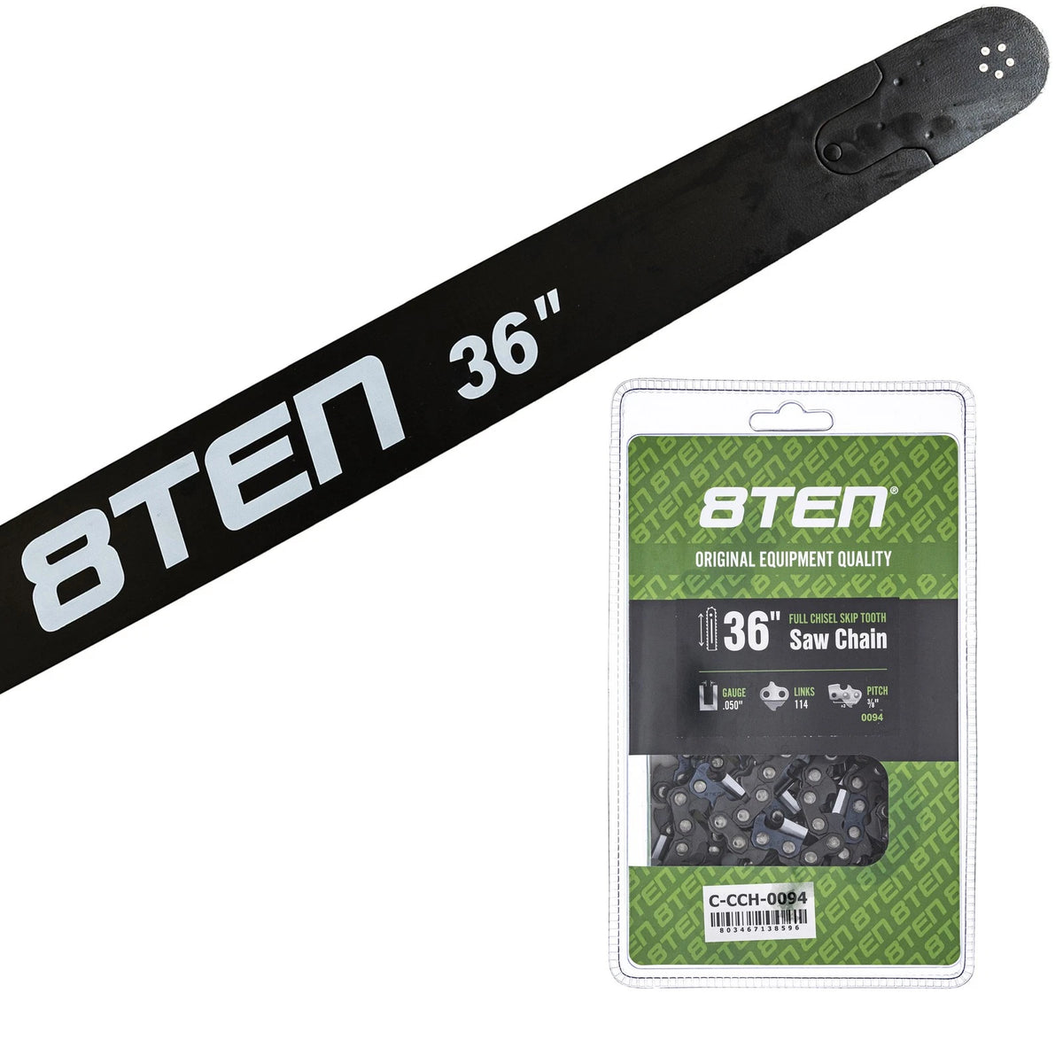 8TEN 36" Chainsaw Guide Bar & Chain .050 3/8 114DL for Stihl 066 044 064 MS660 (360RNDD025)