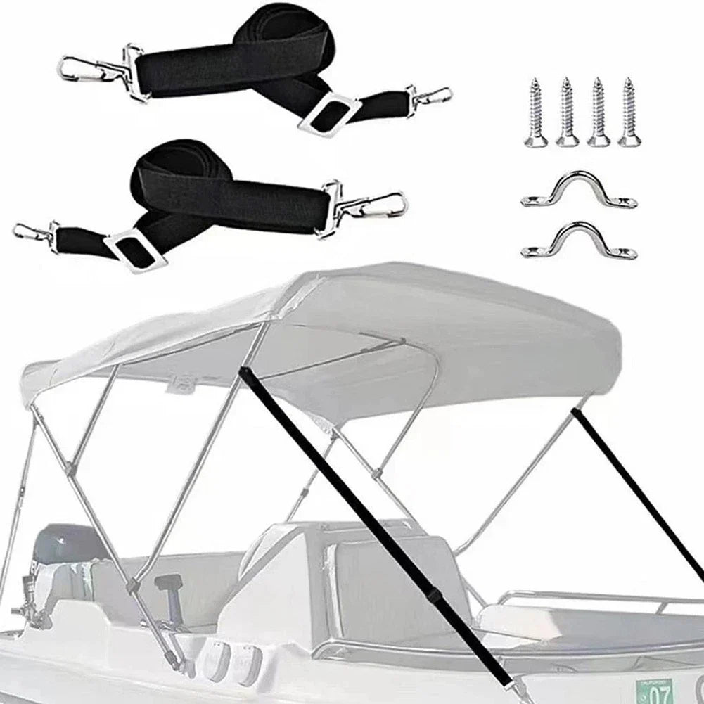 Marine Top Straps for Boat Awning (Adjustable Length, Snap Hook)