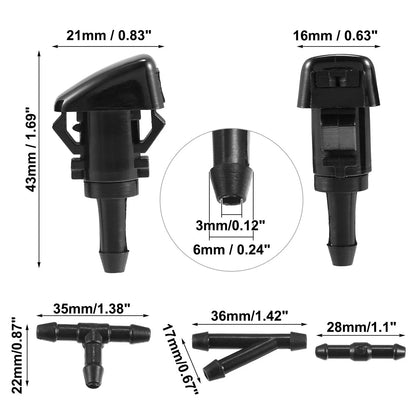 2X Windshield Washer Nozzle Hose Kit for GMC Chevrolet (7133-232314B)