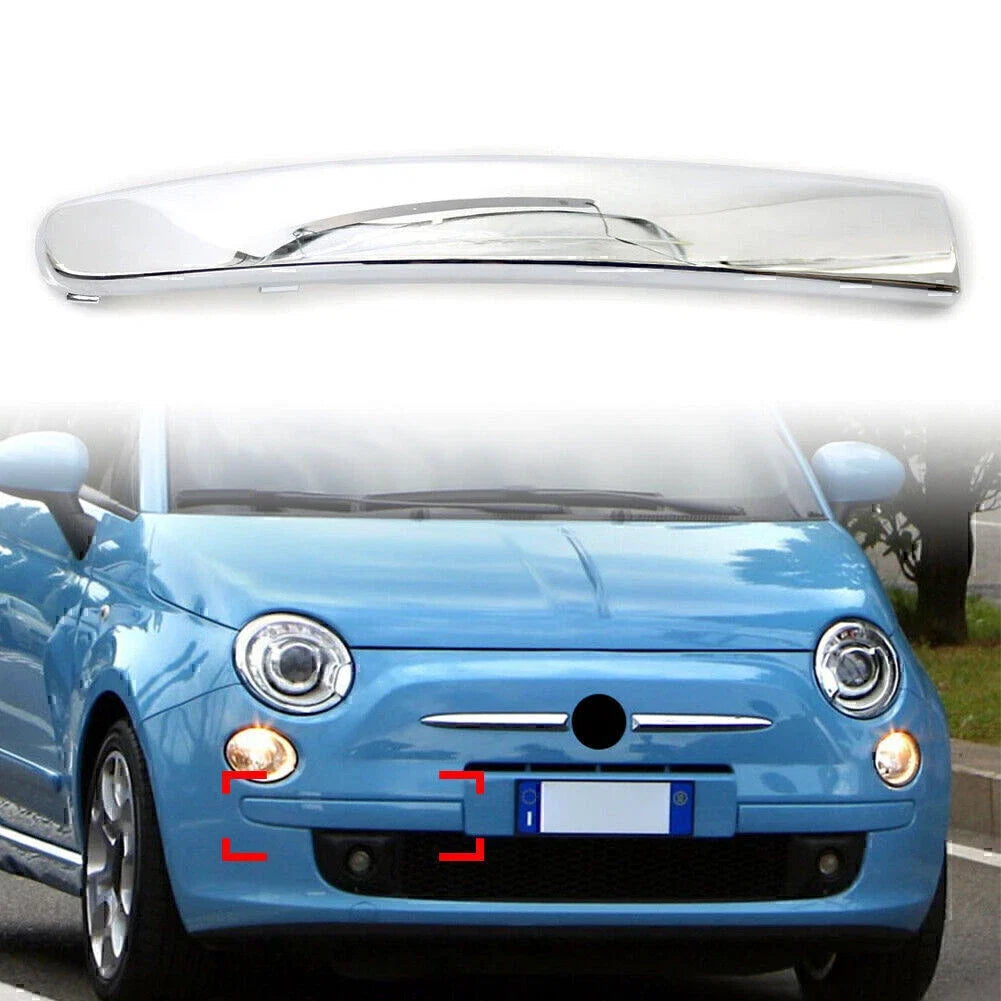 1 Pcs Chrome ABS Front Right Bumper Moulding Trim for Fiat 500 (2007–2015)