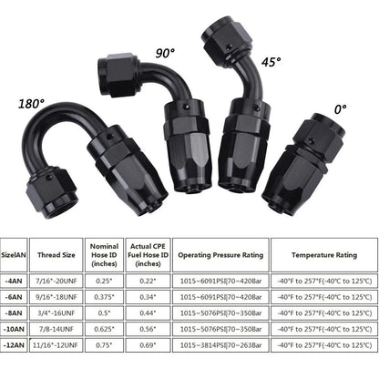 6AN Stainless Steel Nylon Braided Oil Fuel Line Kit for Universal Applications