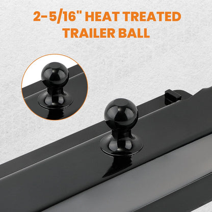 5th Wheel Rail Gooseneck Trailer Hitch Kit for 25000lb Capacity (Black)
