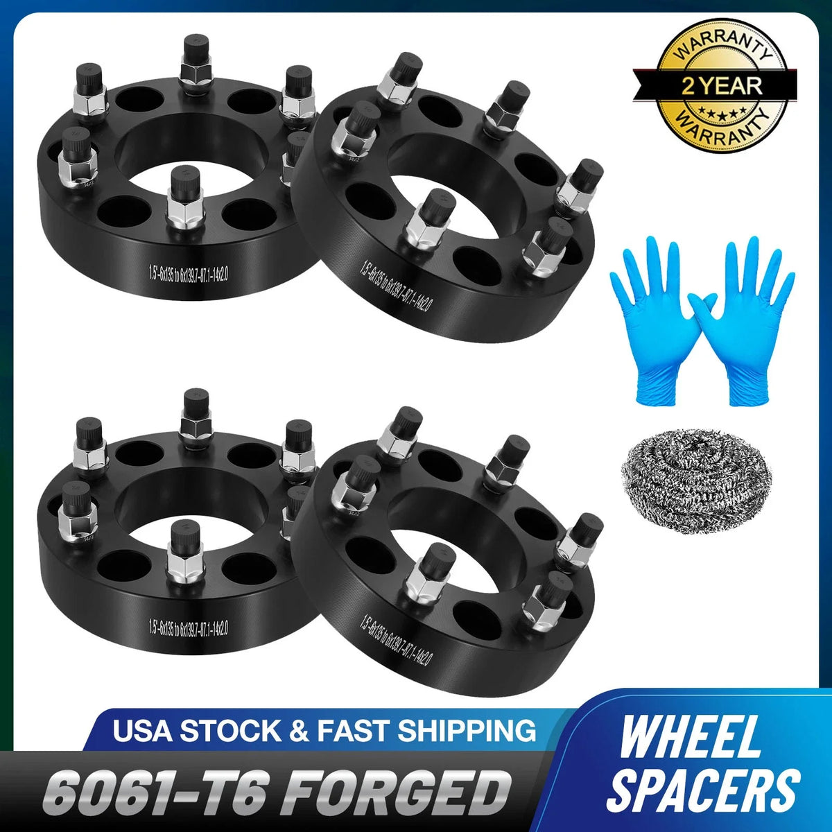 Set of 4 Wheel Spacers Adapters for Ford F-150 Expedition (6x135 to 6x139.7)