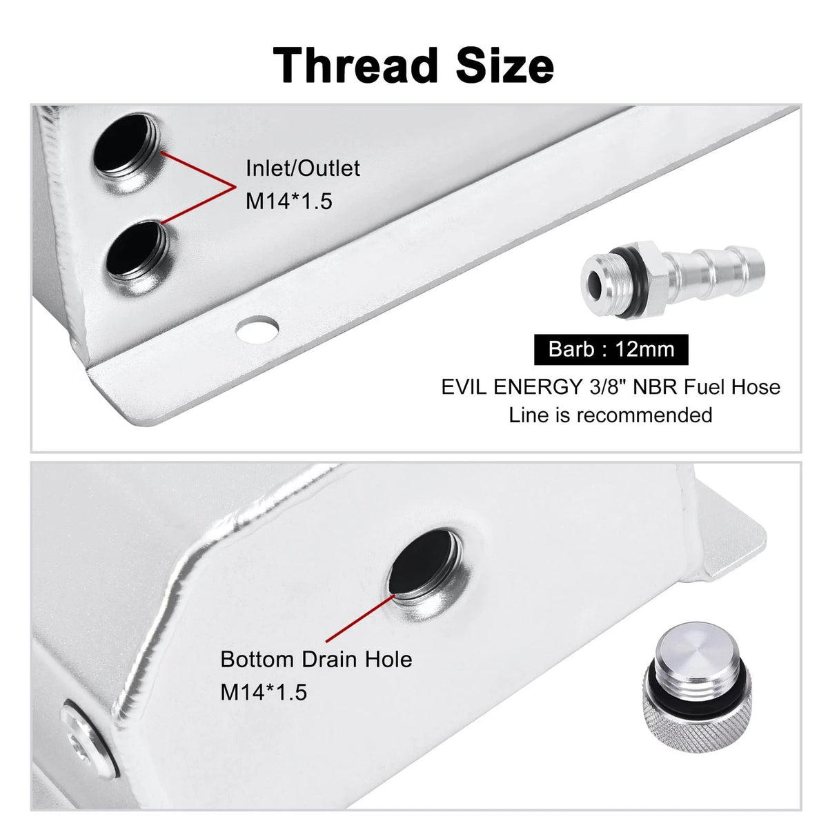 2L Aluminum Coolant Overflow Tank for