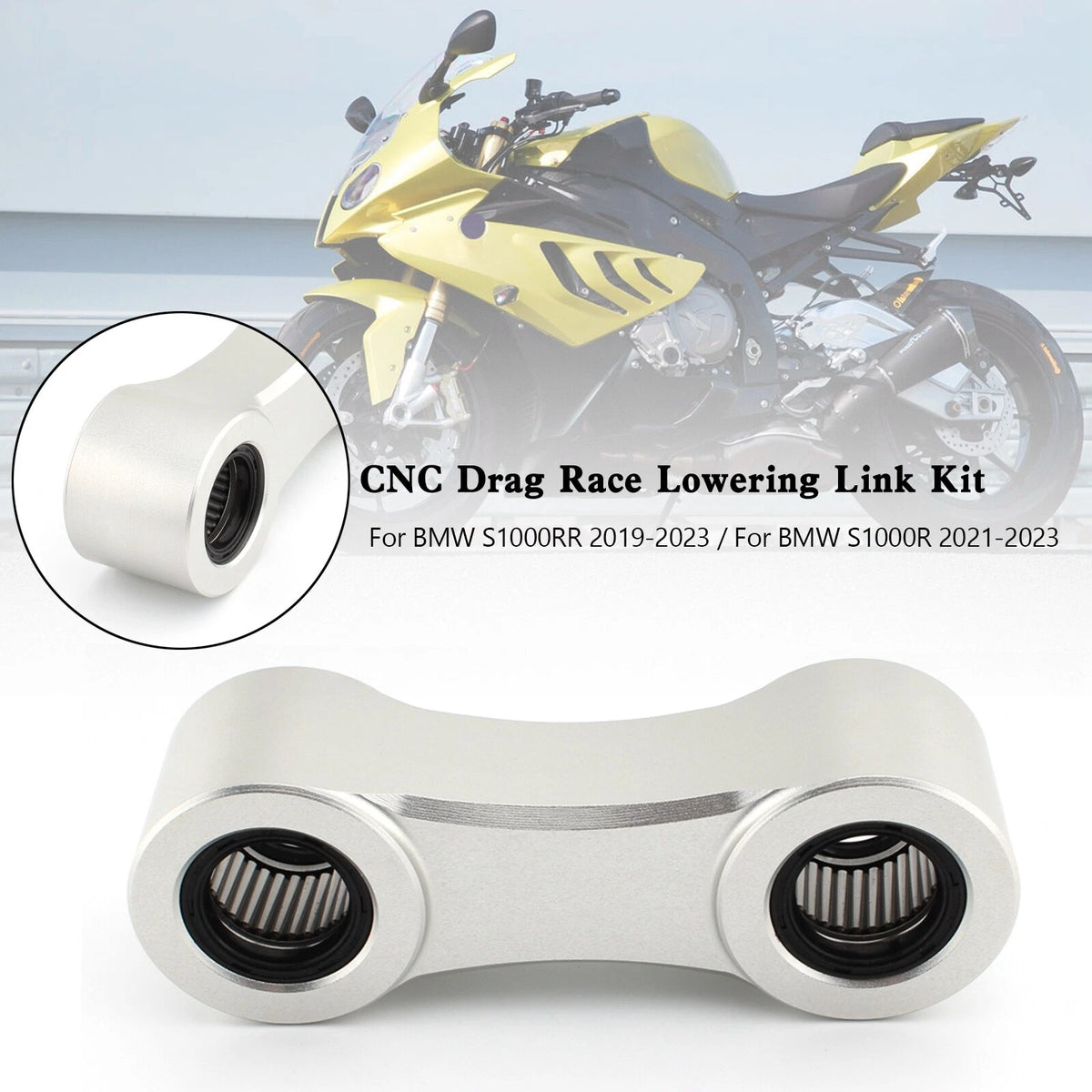 CNC Aluminum Lowering Link Kit for BMW S1000RR S1000R (2019–2023) LL-129-SIL