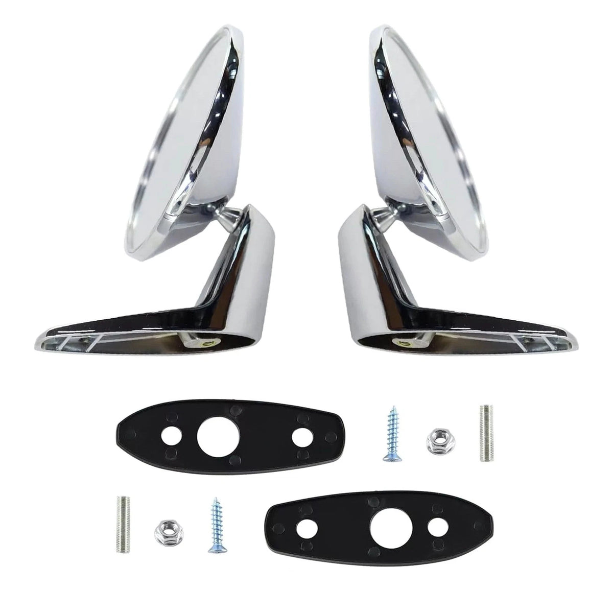 2Pcs Chrome Outside Door Rearview Mirror Kit for Dodge Plymouth (1966–1975)