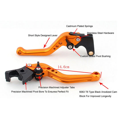 Short Clutch Brake Lever for Yamaha MT125 (2014–2019) Gold T9