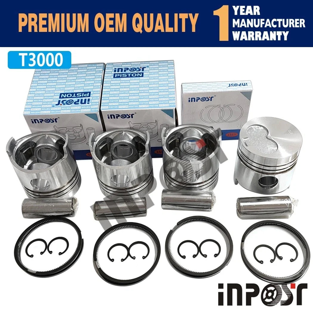 Set of 4 Piston with Rings Kit STD for Mazda HA T3000 (1990–1995)