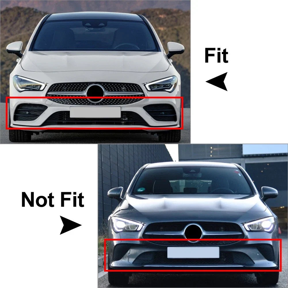2X Black Front Bumper Lip Splitter Spoiler for Mercedes Benz CLA C118 (2020–2023)
