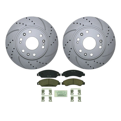 Front Brake Kit 330mm Drilled Rotors & Bosch Pads for Cadillac Chevy GMC