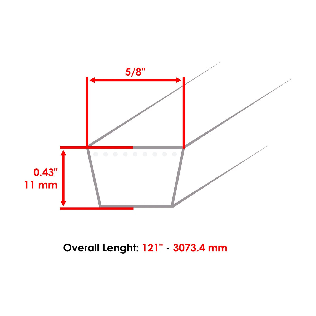 52" Deck Belt for Bobcat BZT2000 BZT2190 BZT2230 (BT699 - HD)