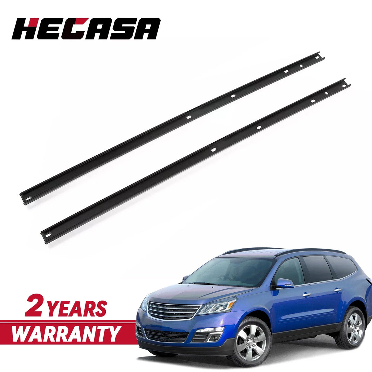 Pair Roof Rack Side Rail Black for Chevy Traverse (2009–2017) 165LBS