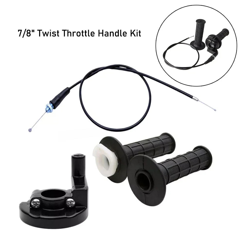 7/8" Twist Throttle Grip + Cable for Dirt Bike Quad ATV (50cc-125cc)