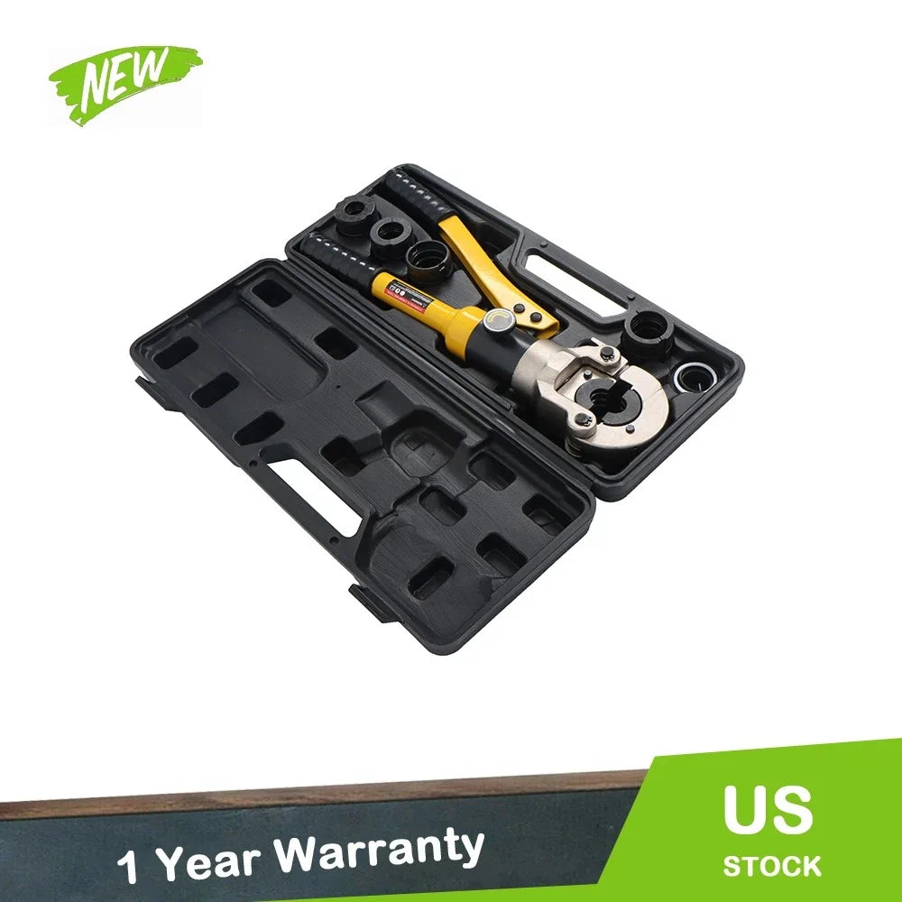 Crimping Tool for Copper Tube Fittings w/ 1/2, 3/4 & 1-Inch Jaws