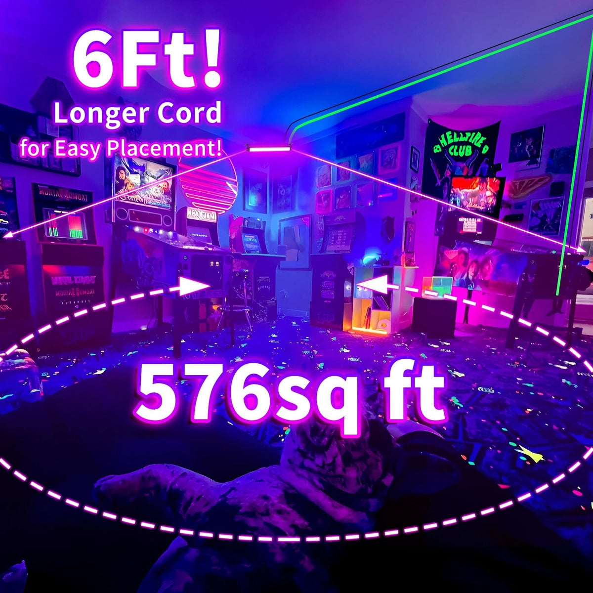 42W LED Black Light Bar with 6ft Cord for Glow Party