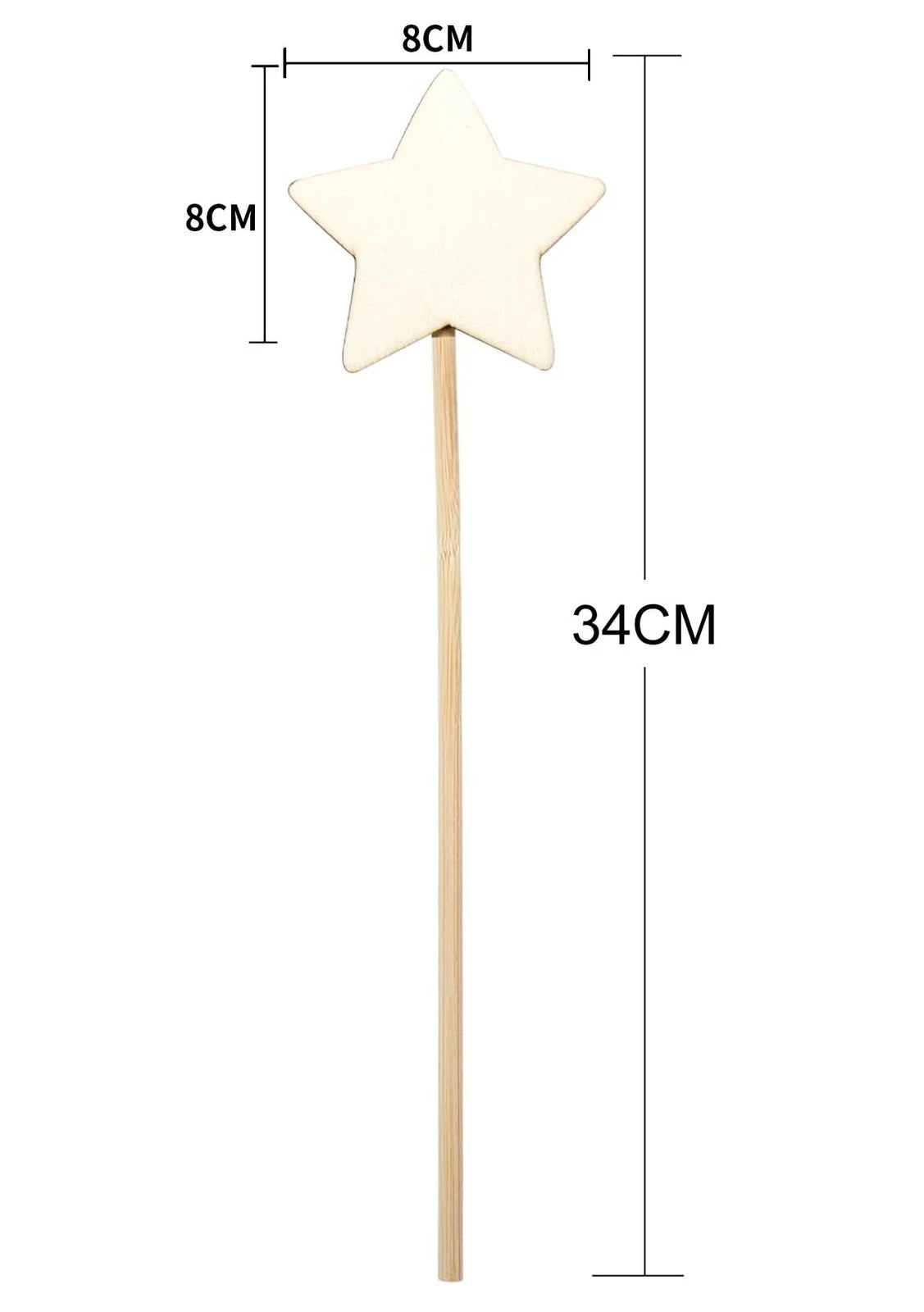 6-Piece Wooden Star Fairy Wands for DIY Crafts (Christmas)