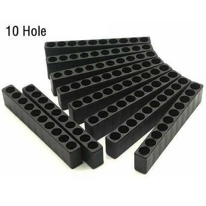 20PC Screwdriver Bit Holder with 10 Holes for 1/4 Hex Shank Storage Case