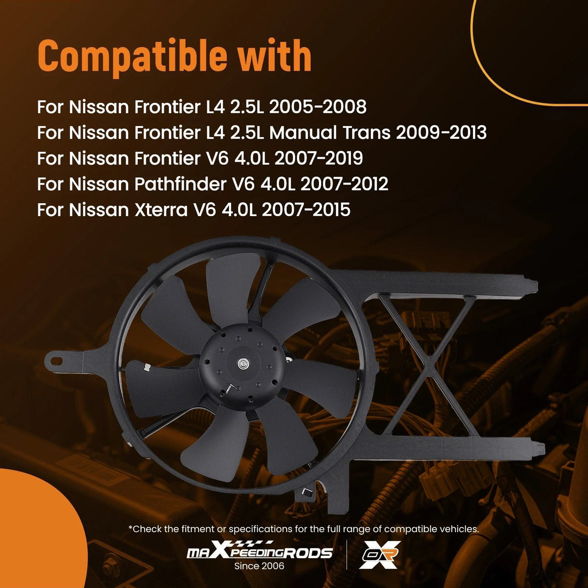 Cooling Fan for Nissan Frontier/Xterra 4.0L (2007–2015) 92120ZL00A 621387 611260