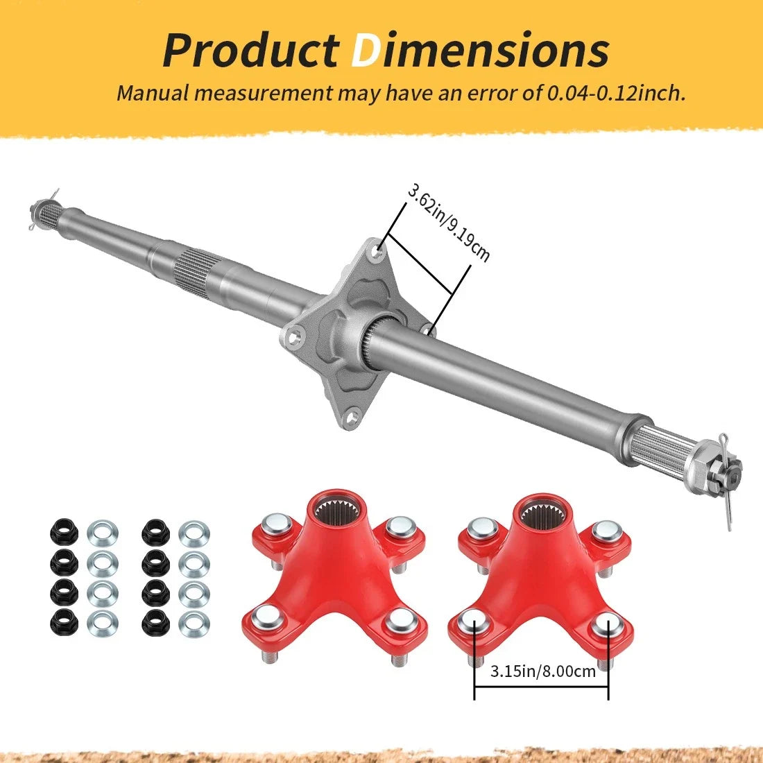Rear Wheel Axle Shaft W/Hubs for Honda TRX450R TRX450 Sportrax 450 (2004–2005)