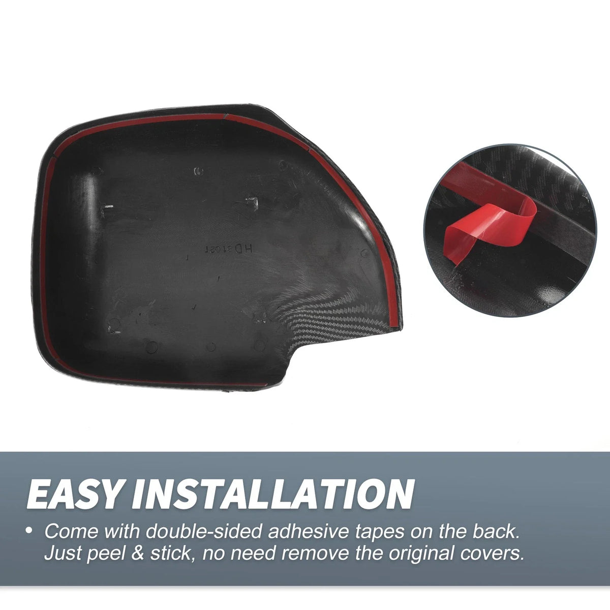 Pair Rearview Mirror Cap Overlay Black Carbon Fiber for Lexus LX470 (1998–2007)