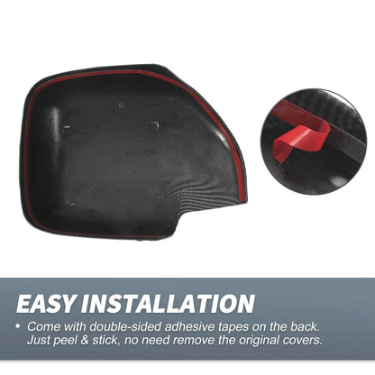 Pair Rearview Mirror Cap Overlay Black Carbon Fiber for Lexus LX470 (1998–2007)