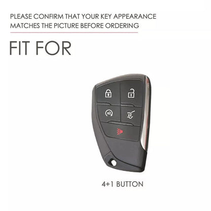 Leather Car Key Case Cover 5 Button for Chevrolet GMC Sierra Buick