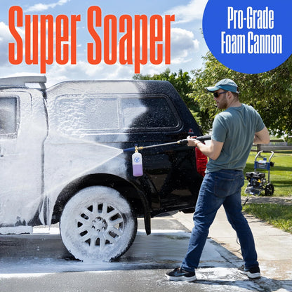 Foam Cannon for Pressure Washers (3600 Max PSI, 1/4” Connector)
