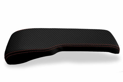 Console Lid Bench Seat Cover for Toyota Tacoma (2001–2004) Carbon Fiber Red Stitch