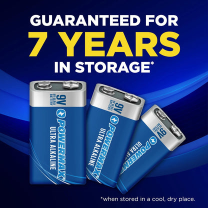12X 9V Alkaline Batteries for Long Lasting Power