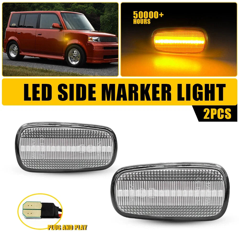 2X Front Bumper Side Clear Marker Signal Lights for Scion xA (2004–2006)