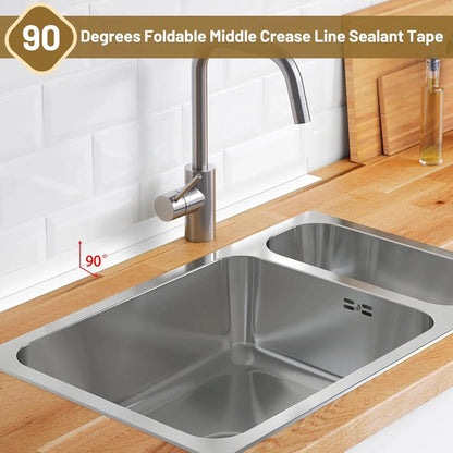 3X 10.5FT PVC Self Adhesive Caulk Sealing Strip Tape for Kitchen Wall Sink Toilet