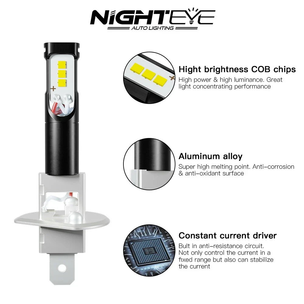 2X H1 LED Fog Light Bulbs for