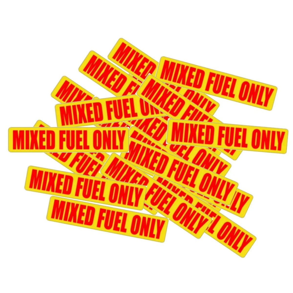 Mixed Fuel Only Vinyl Stickers for Motorcycle 2 Cycle (20 Pack)