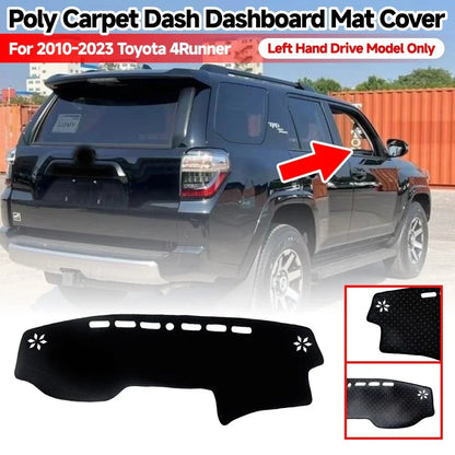 Non-Slip Dashboard Carpet Cover Mat Black for Toyota 4Runner (2010–2023)