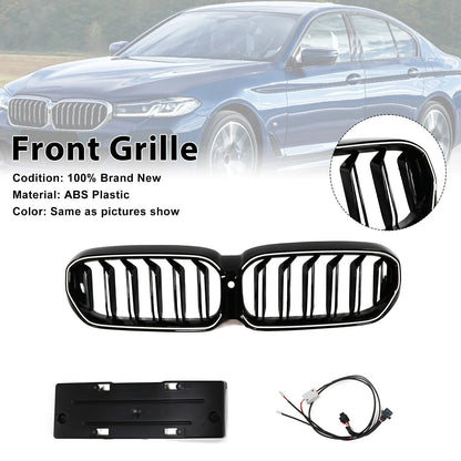 Gloss Black Front Kidney Grille for BMW 5 Series G30 G38 (2021–2024) Grille-360-AD