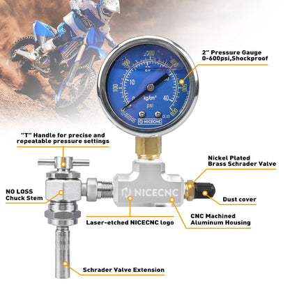 2" Pressure Gauge for NICECNC (0-600psi) Nitrogen Filling Tool