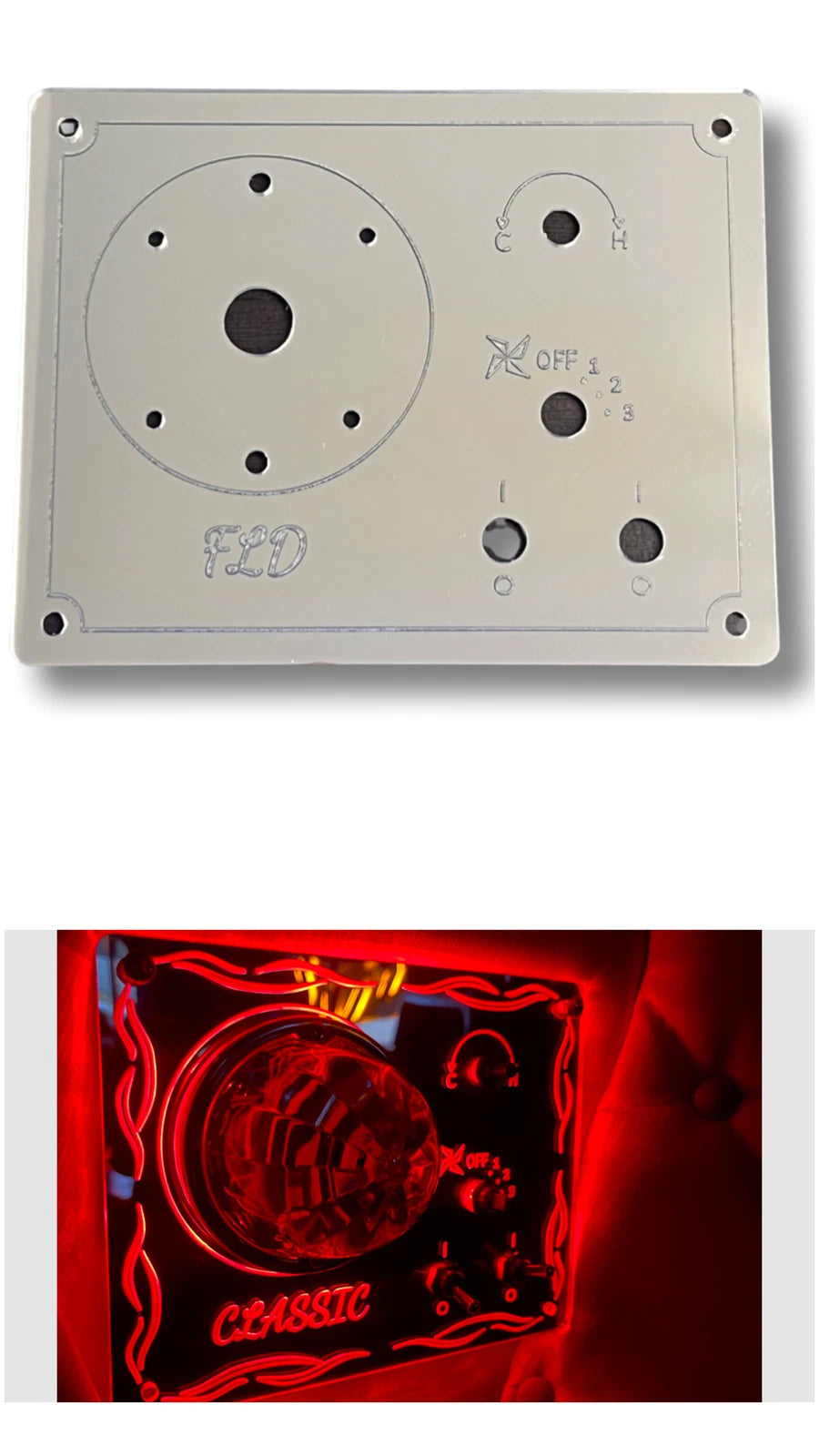 AC Control Panel Frame for FLD Sleeper (13098993500266) - Green LED Lights