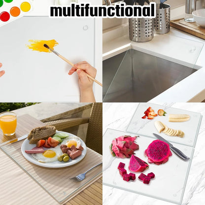 Tempered Glass Cutting Board for Kitchen (12"x8")